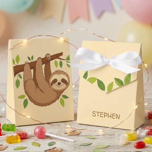 Wanna hang out? sloth kids birthday favour box (Creator Uploaded)