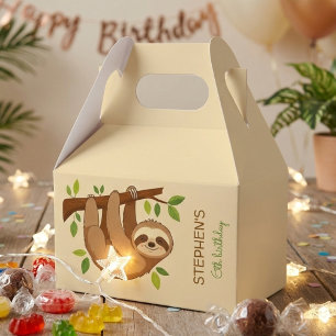 Wanna hang out? sloth kids birthday favour box