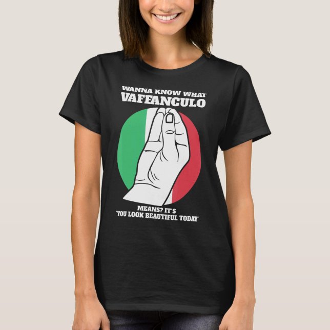 wanna know what vaffanculo Italian Italy vaffancul T-Shirt (Front)