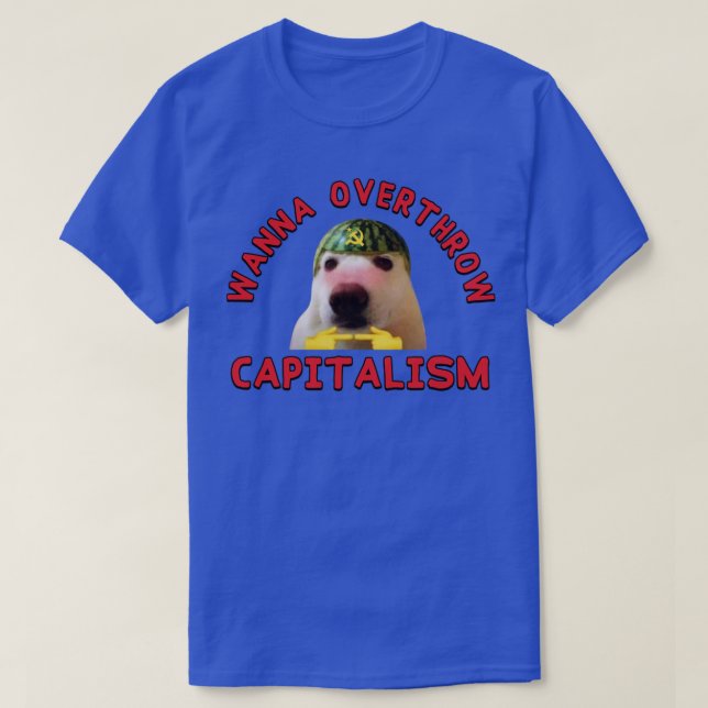 Wanna Overthrow Capitalism Leftist Meme T-Shirt (Design Front)