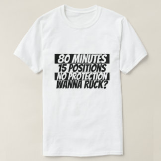 Wanna Ruck Rugby Humour Black White T-Shirt