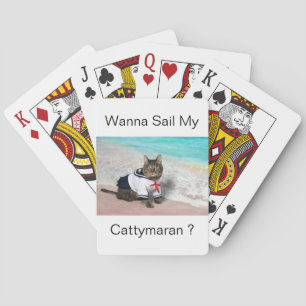 Wanna Sail My Cattymaran ? Playing Cards