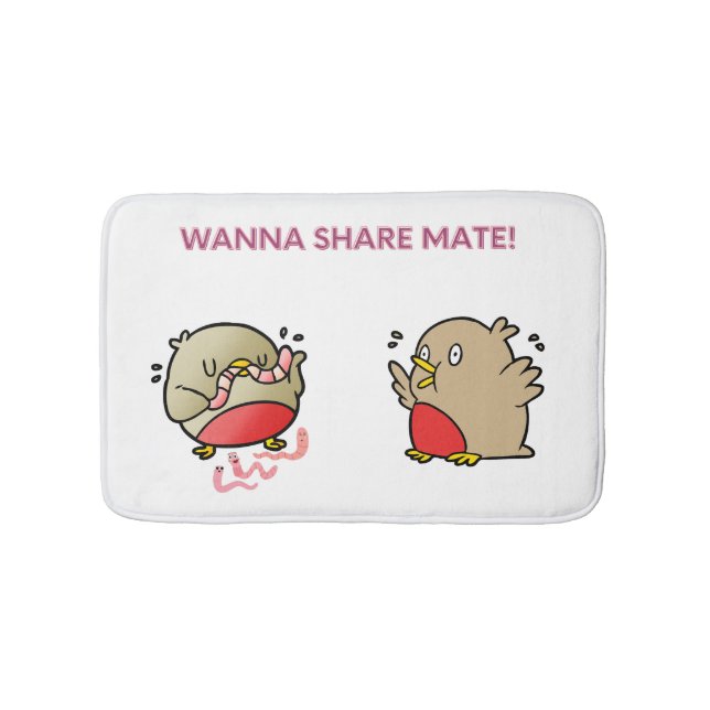 Wanna share mate! bath mat (Front)