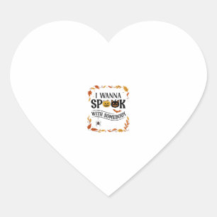 Wanna Spook Somebody Halloween Pumpkins Spider Bat Heart Sticker