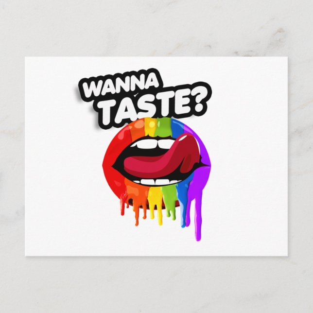 WANNA TASTE THE RAINBOW POSTCARD (Front)