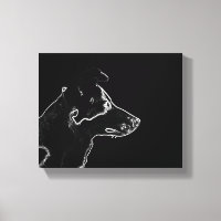 Want a Dog | White on Black Digital Photo Sketch