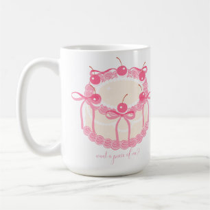 Want a Piece of Me? Girly Cake Design Cute Flirt Coffee Mug