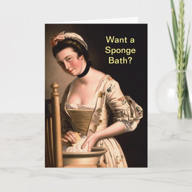 Want a Sponge Bath Card (Front)