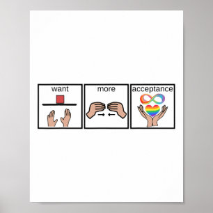 Want More Acceptance Sped Teacher Autism Awareness Poster