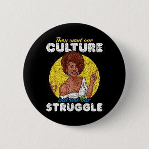 Want Our Culture Not Our Struggle Black History Mo 6 Cm Round Badge