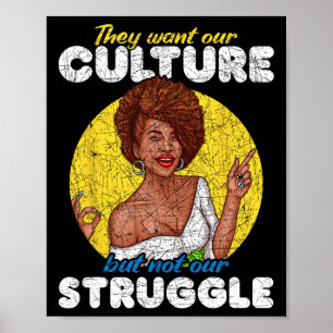 Want Our Culture Not Our Struggle Black History Mo Poster