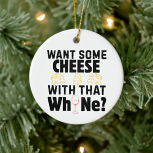 Want Some Cheese With That W(h)ine? Ceramic Tree Decoration