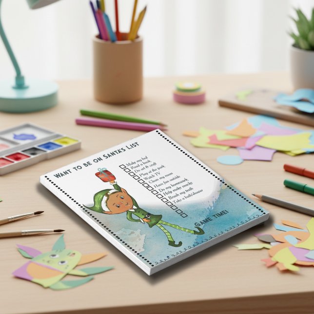 Want to be on Santa's List" Elf Boy Holiday Daily  Notepad (Want to be on Santa's List" Elf Boy Holiday Daily Notepad)