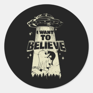 Want To Believe - Funny Cat Is Kidnapped Classic Round Sticker