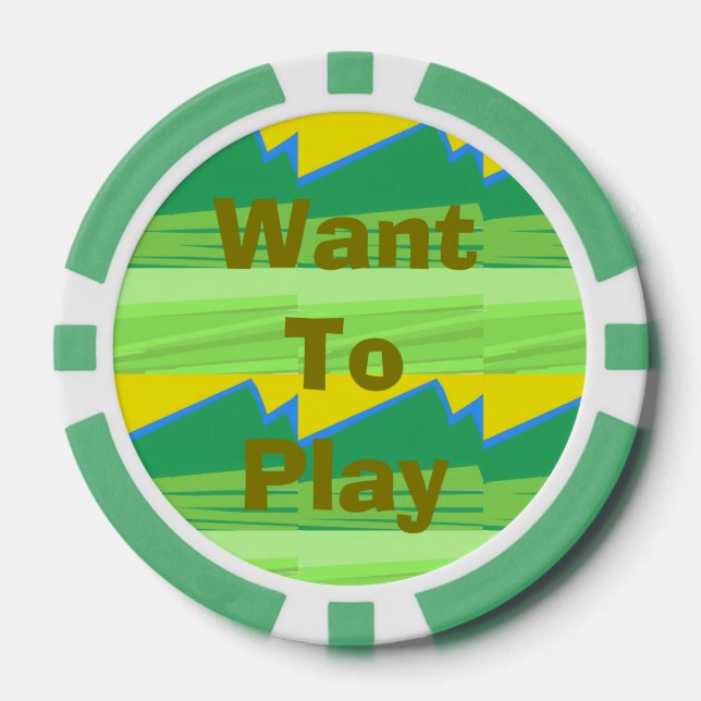 Want to Play Christmas Gift Poker Chips (Front)