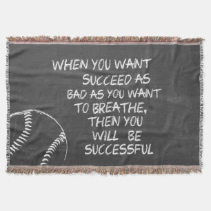 Want To Succeed Baseball Motivational Throw Blanket