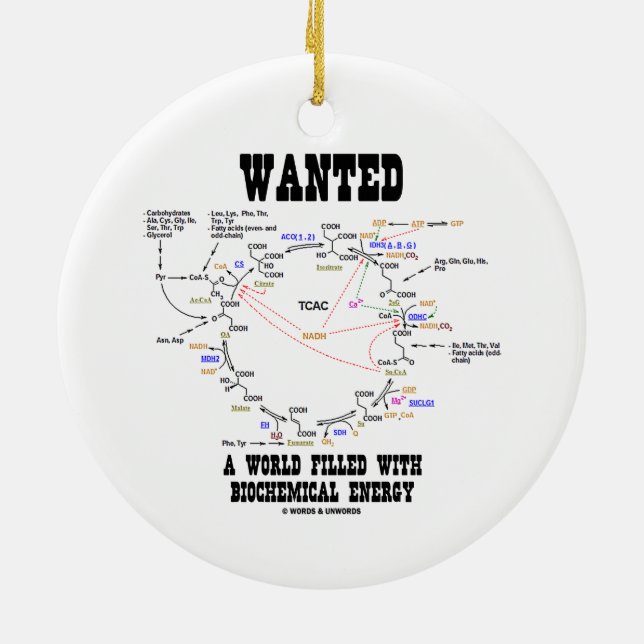 Wanted A World Filled With Biochemical Energy Ceramic Tree Decoration (Back)