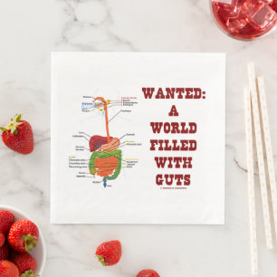 Wanted A World Filled With Guts Digestive System Napkin