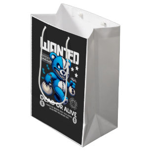 Wanted Bandit Bear Graphic Gift Bag - Large Out