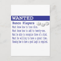wanted bunco players