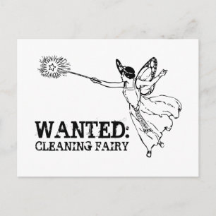 WANTED Cleaning Fairy Postcard