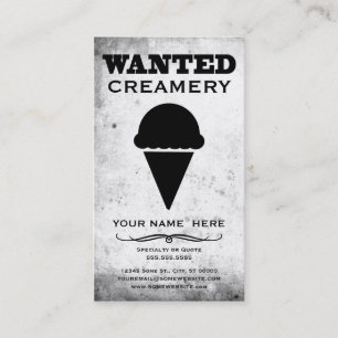 wanted : creamery business card