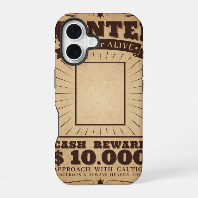Wanted Dead or Alive iPhone 16 Case (Back)