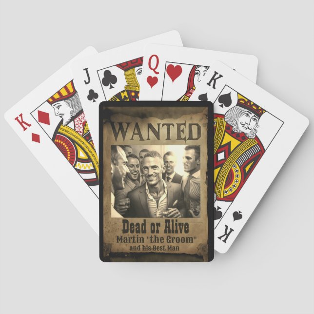 Wanted Dead or Alive - Keepsake Bachelor Party  Playing Cards (Back)