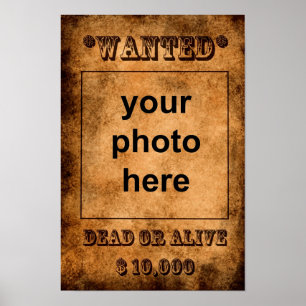 'Wanted, dead or alive' poster template