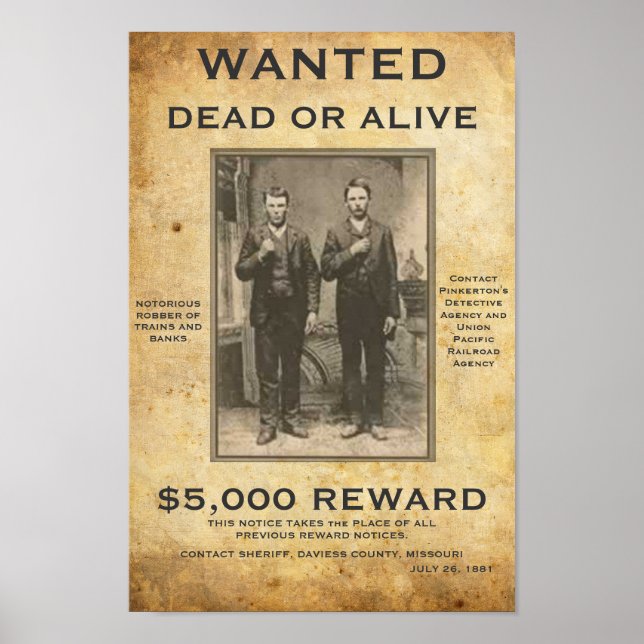 Wanted Dead or Alive U can change PIC and words Poster (Front)