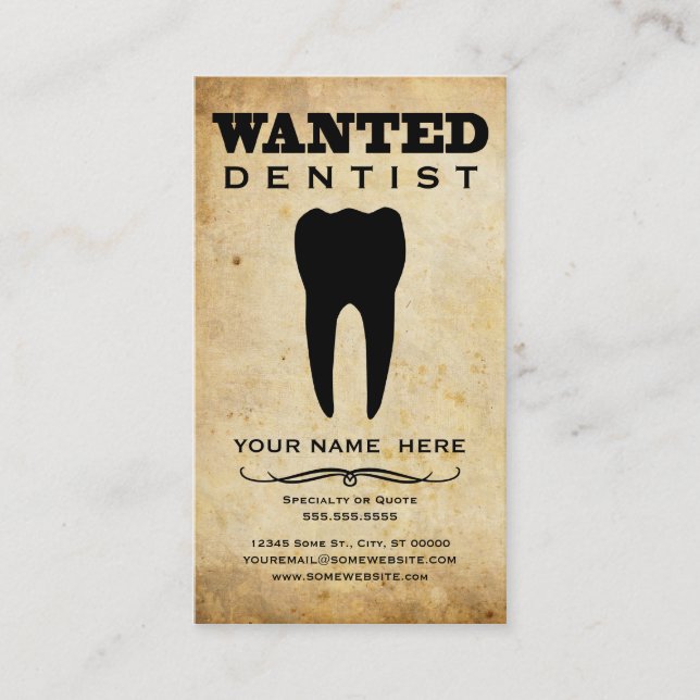 wanted : dentist business card (Front)
