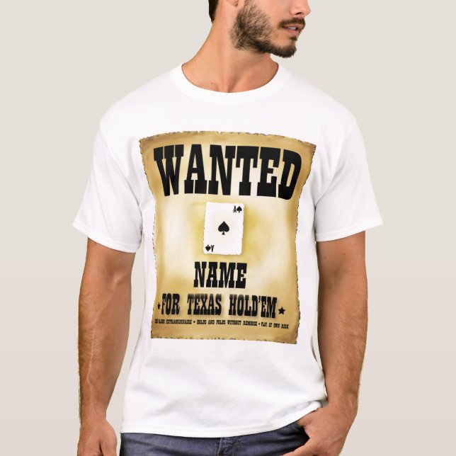 Wanted for Texas Holdem Mens T-Shirt (Front)