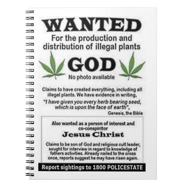 wanted - god spiral notebook (Front)