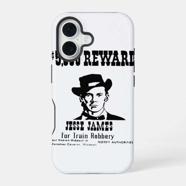 Wanted Jesse James iPhone 16 Case (Back)