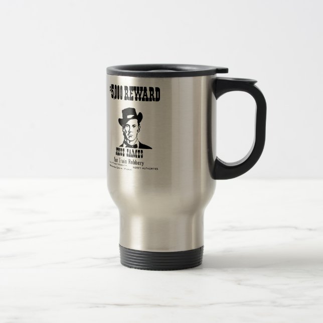 Wanted Jesse James Travel Mug (Right)