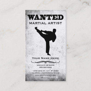 wanted : martial artist business card
