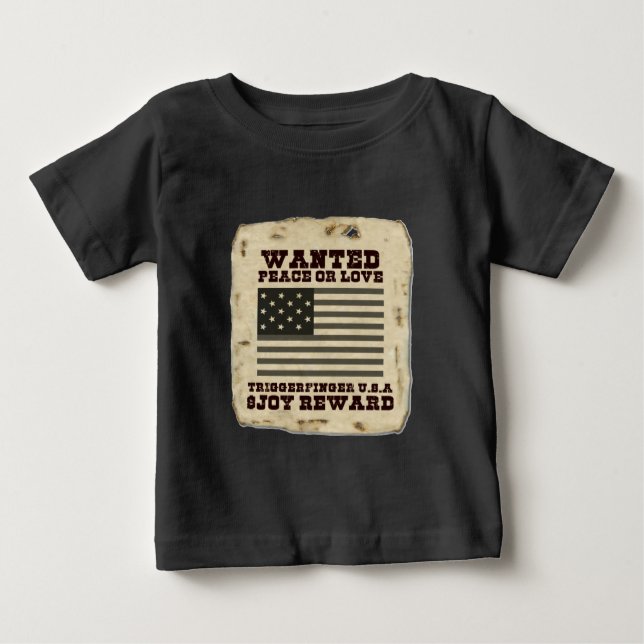 Wanted Peace Baby T-Shirt (Front)