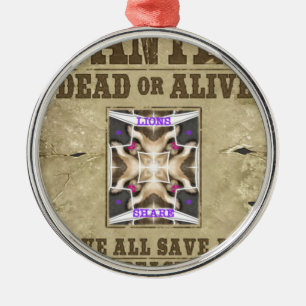 Wanted Peace Metal Tree Decoration