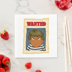 Wanted Person Escaped Prisoner Napkins