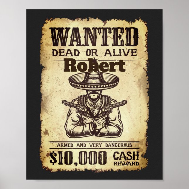 Wanted Personalised Poster (Front)