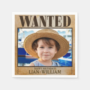 WANTED! Pirates birthday party  Napkin