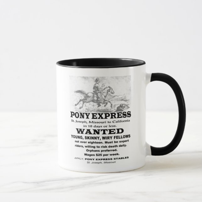 Wanted Pony Express Rider Mug (Right)