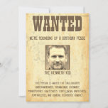 Wanted Poster Funny Humour 50th Birthday  Invitation<br><div class="desc">Old West Wanted Poster Birthday 50th Fifty.
Add your image and bring on the posse.  Use the on-board photo effects to create your own unique style with the image .</div>