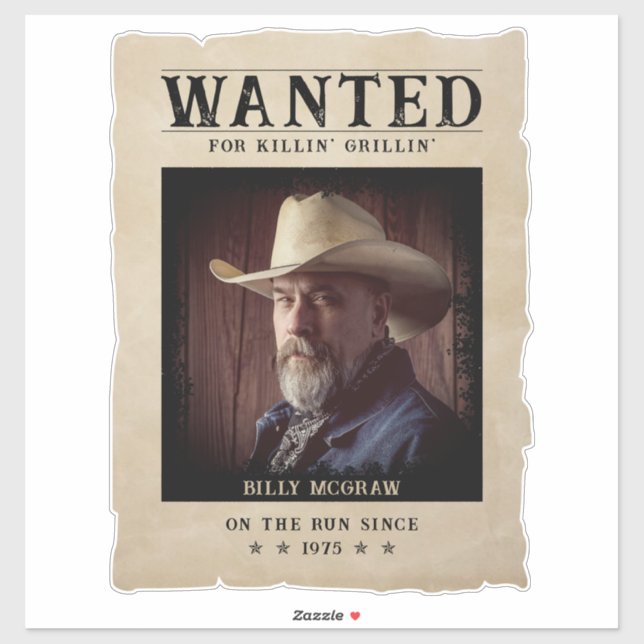 Wanted Poster Funny Vintage Photo (Sheet)