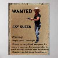 Wanted Poster Gunslinger of West