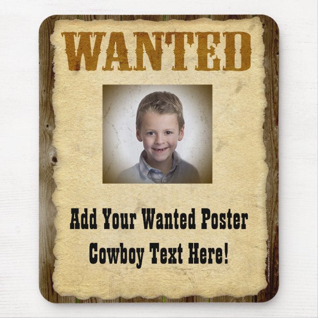 Wanted Poster Old-Time Photo Mouse Pad (Front)