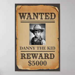 Wanted Poster - Personalised Wild West Cowboy
