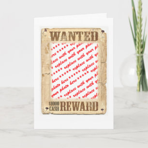 WANTED Poster Photo Frame Card