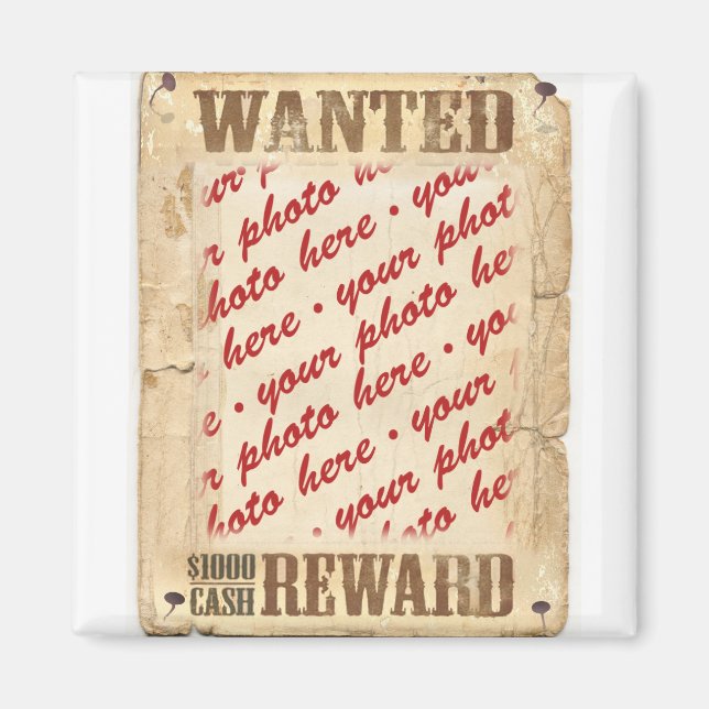 WANTED Poster Photo Frame Magnet (Front)