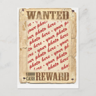 WANTED Poster Photo Frame Postcard